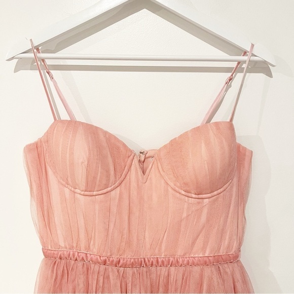 Sau Lee Revolve Selina Tulle Bustier Midi Ballerina Dress in Pink & Blush size 6 - Picture 7 of 7